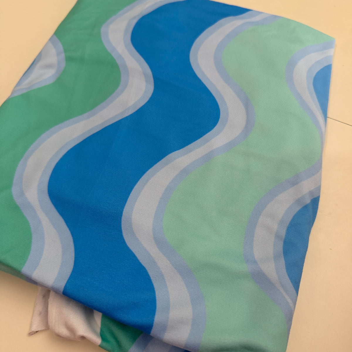 Amber- pink and blue wavy colorblocked flowy pants