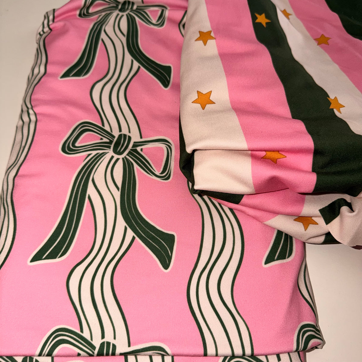 Brittney- Christmas stripes with stars only: size 7/8 flowy shorts elastic waist
