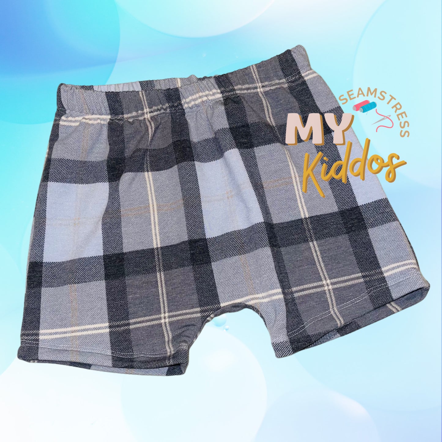 4t blue plaid play shorts rts