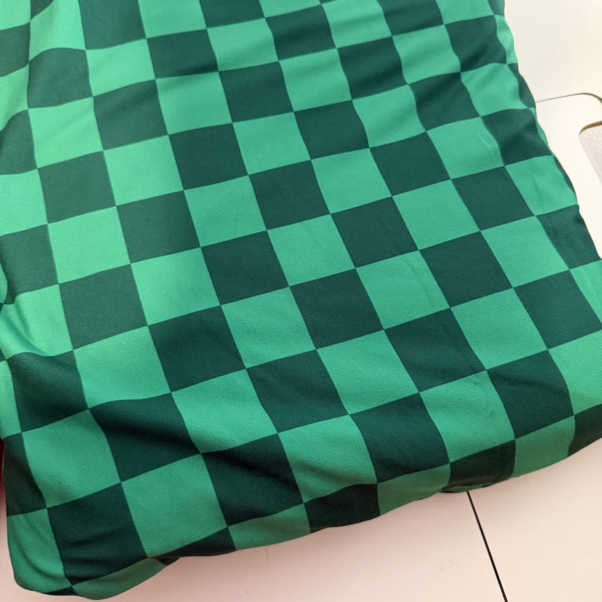 Payton- Christmas retro patchwork and green checkered 2T color blocked flowy pants
