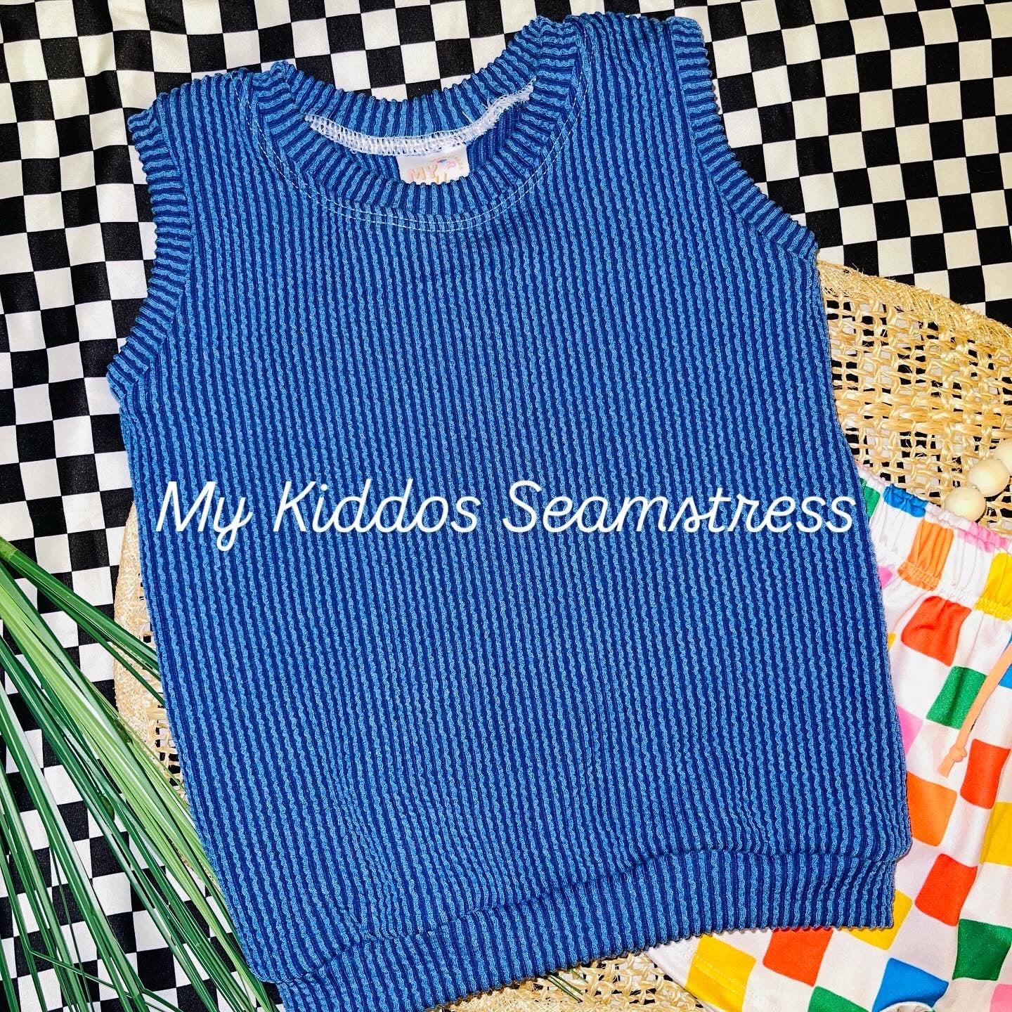 18/24m blue urban rib sleeveless simple tee ONLY** RTS