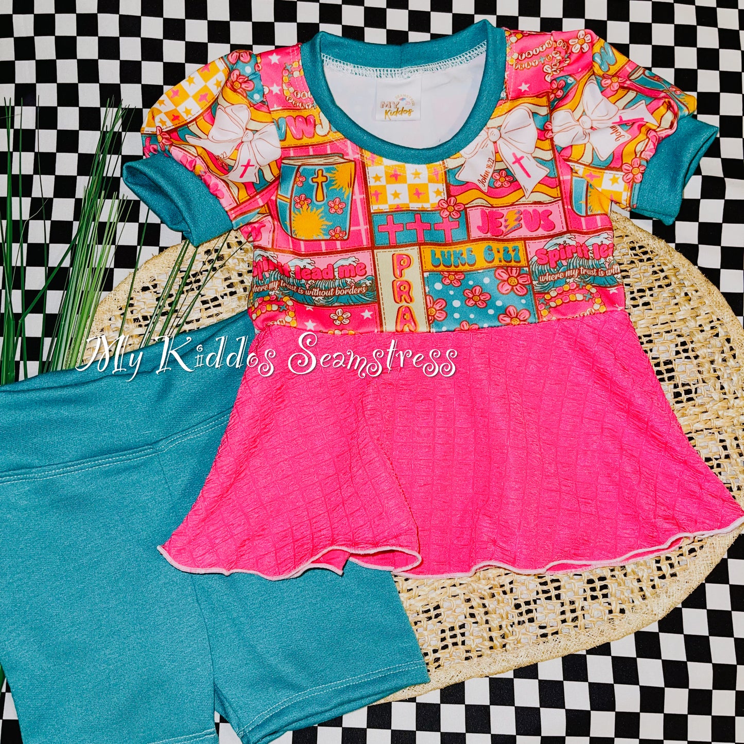 3T WWJD galena top and matching biker shorts RTS SET