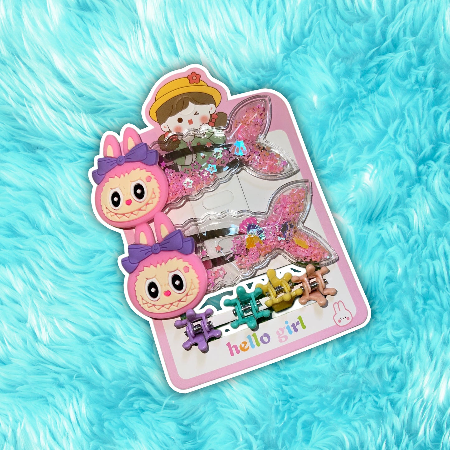 la bubu hair clips light pink