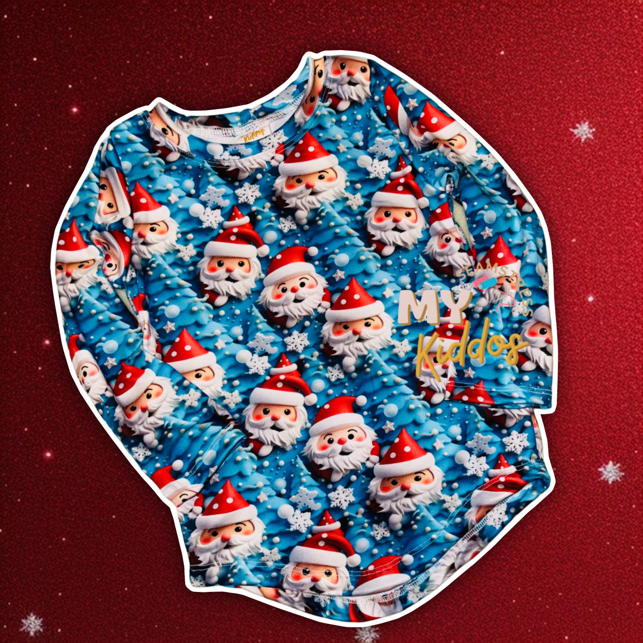 2T santa curved hem tee rts