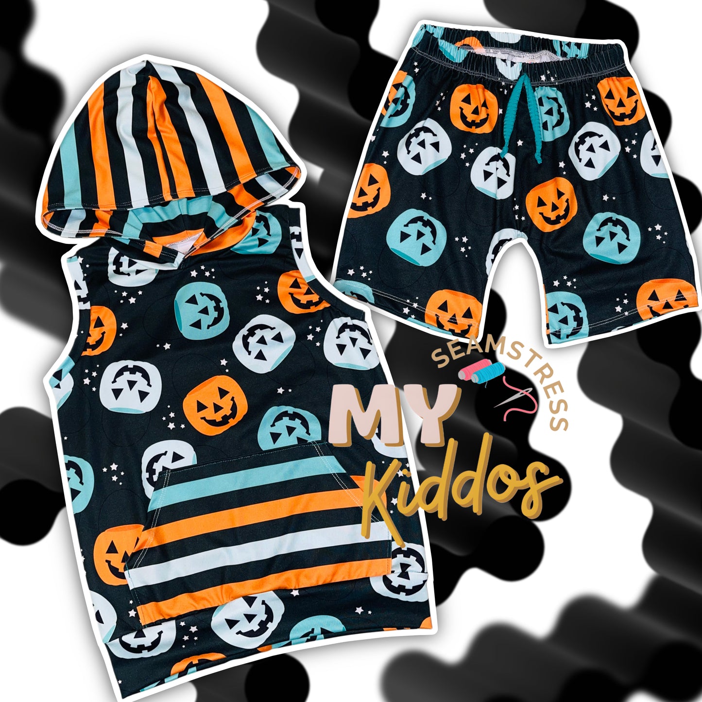 HALLOWEEN PAILS: HUDSON TEE-SLEEVELESS-ADD KANGAROO POCKET- ADD DOUBLE LAYER HOOD 20 BD TAT