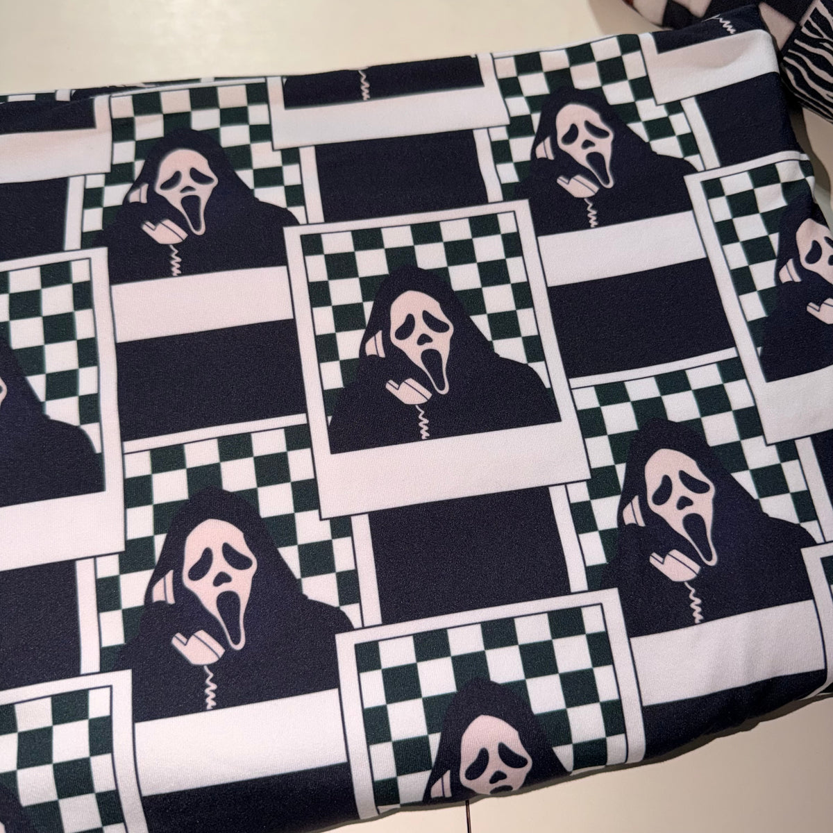 Amber- ghostface Polaroids fabric: 4T ss curved hem tee