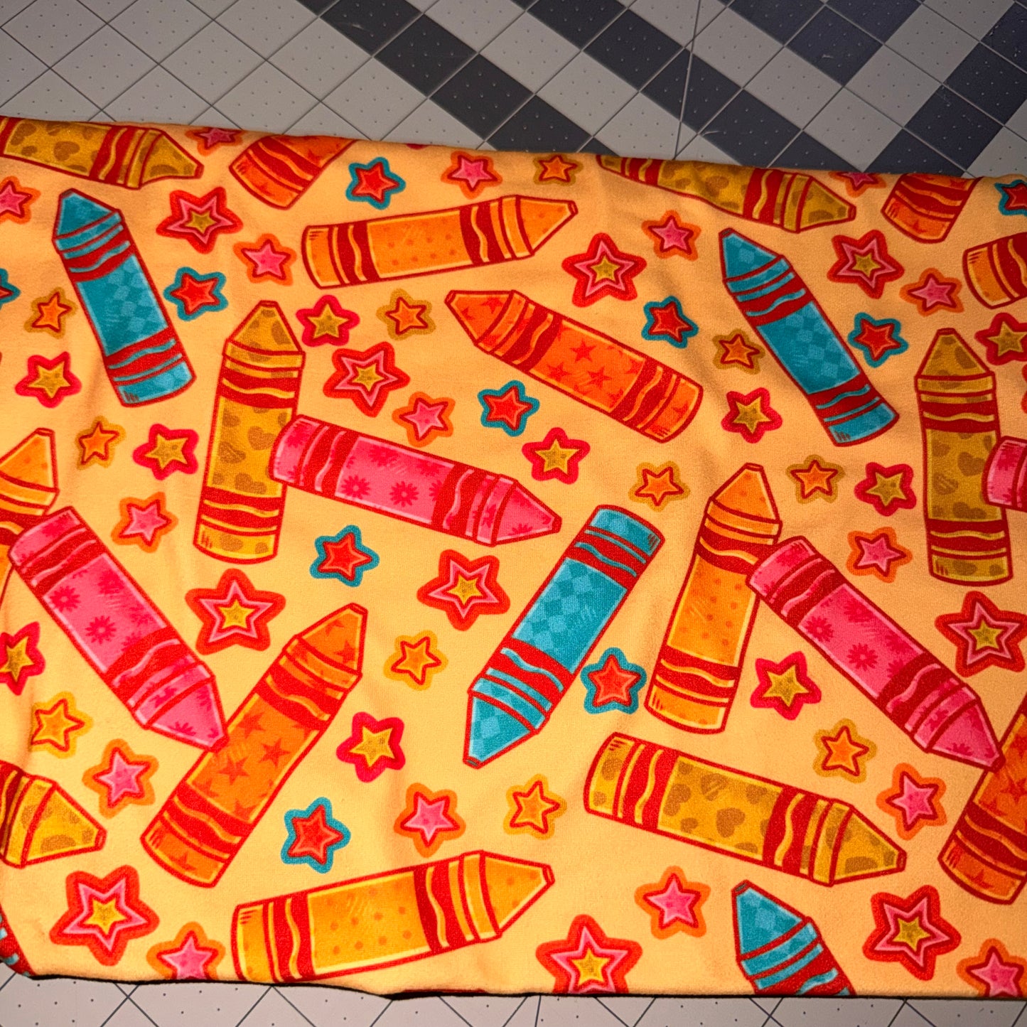 Cina-crayons fabric :18/24m harem romper LS-PL- add envelope back