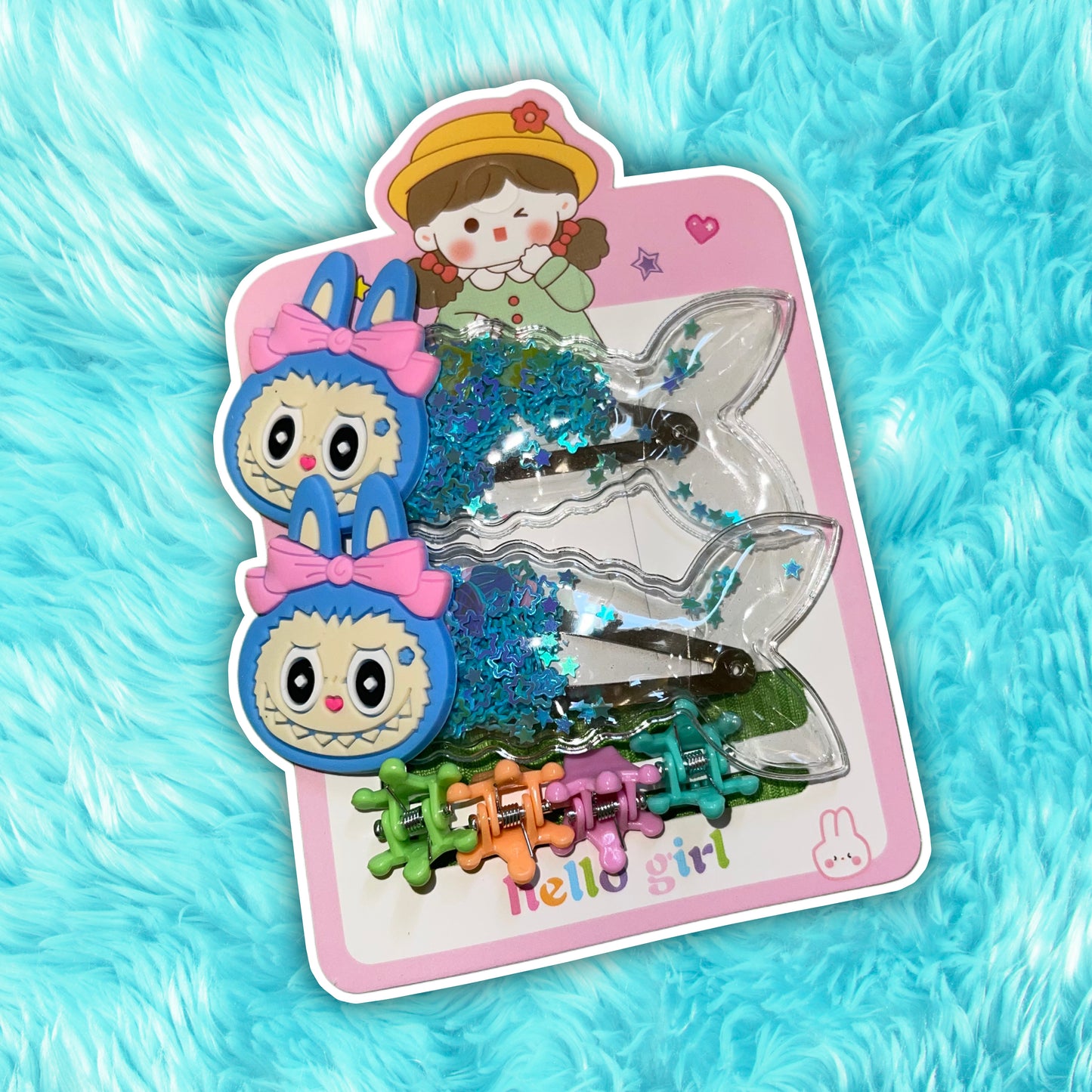 la bubu hair clips blue