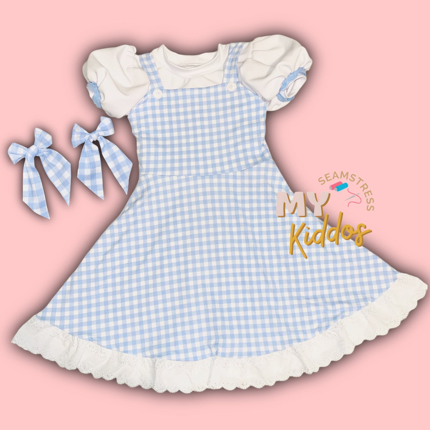 5T dorothy inspired outfit (free pigtail bows) RTS