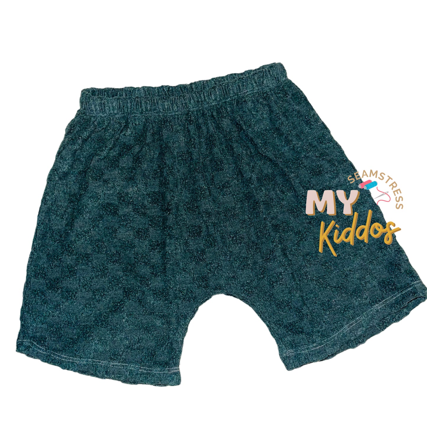 size 7/8 forest green pre-loved play shorts good used condition