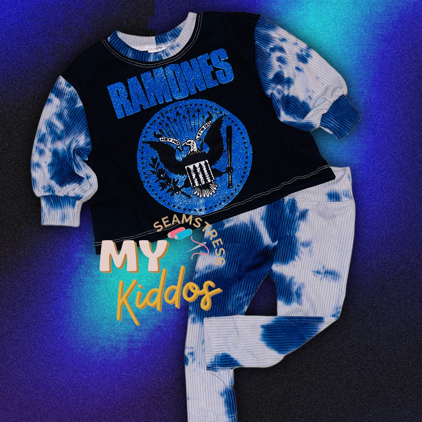 9/12m ramones upcycled set rts HANDMADE