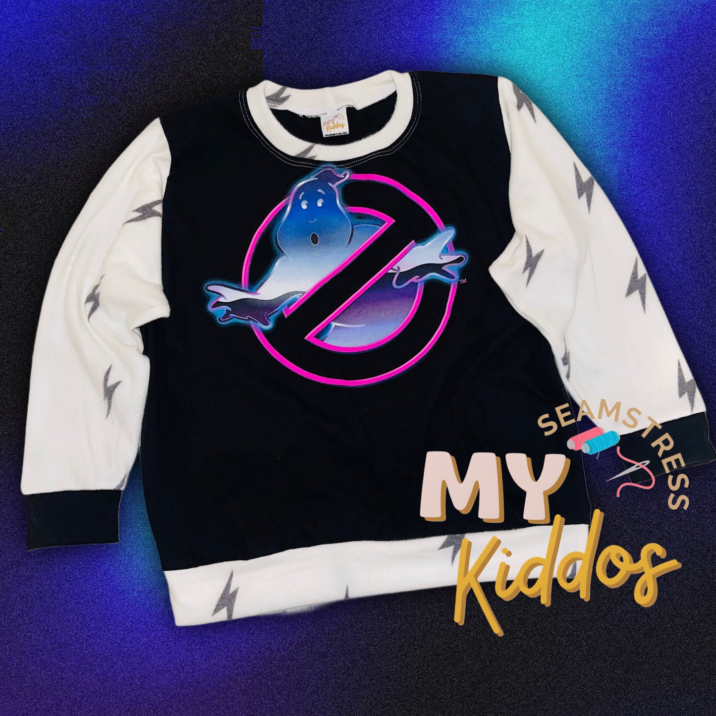 Size 8 ghost busters upcycled lounge sweatshirt rts HANDMADE