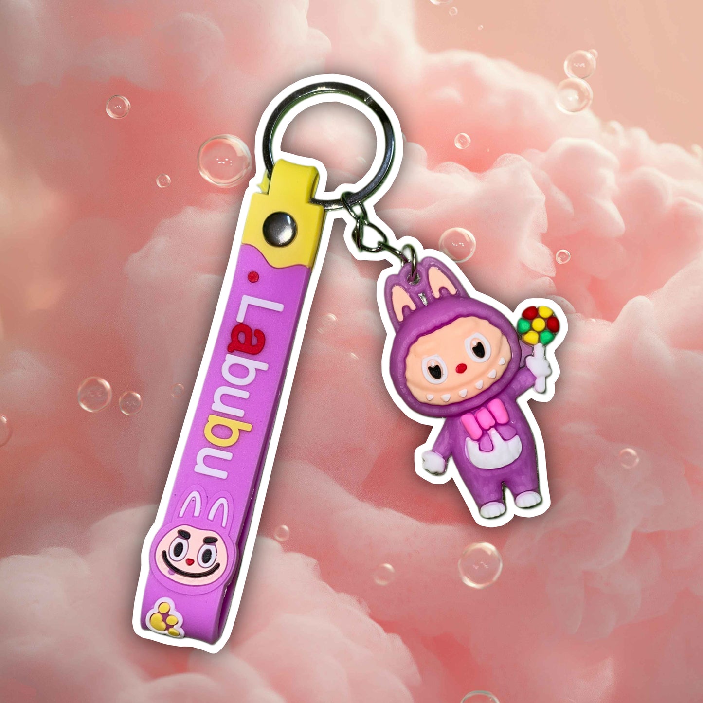 la bubu keychain purple