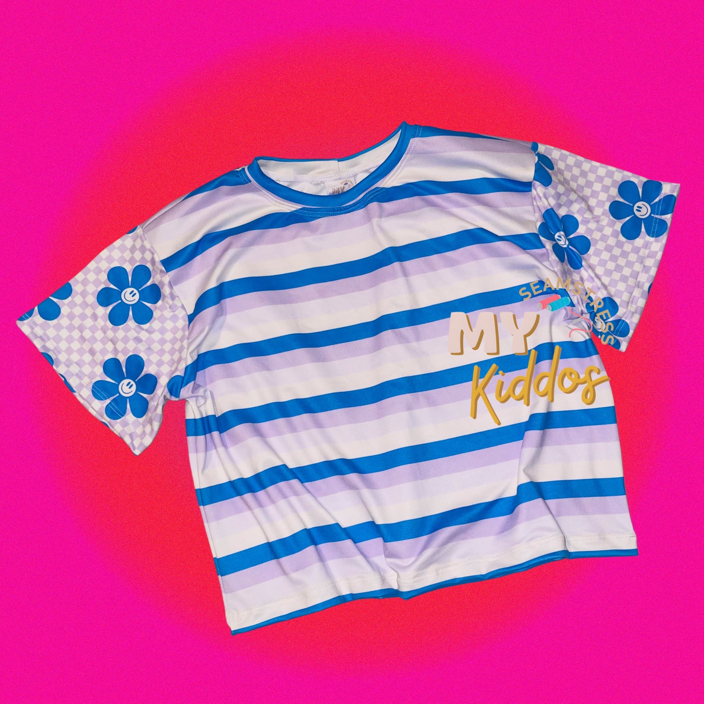 STRIPES AND CHECKERED DAISIES: OVERSIZED TEE 20 BD TAT
