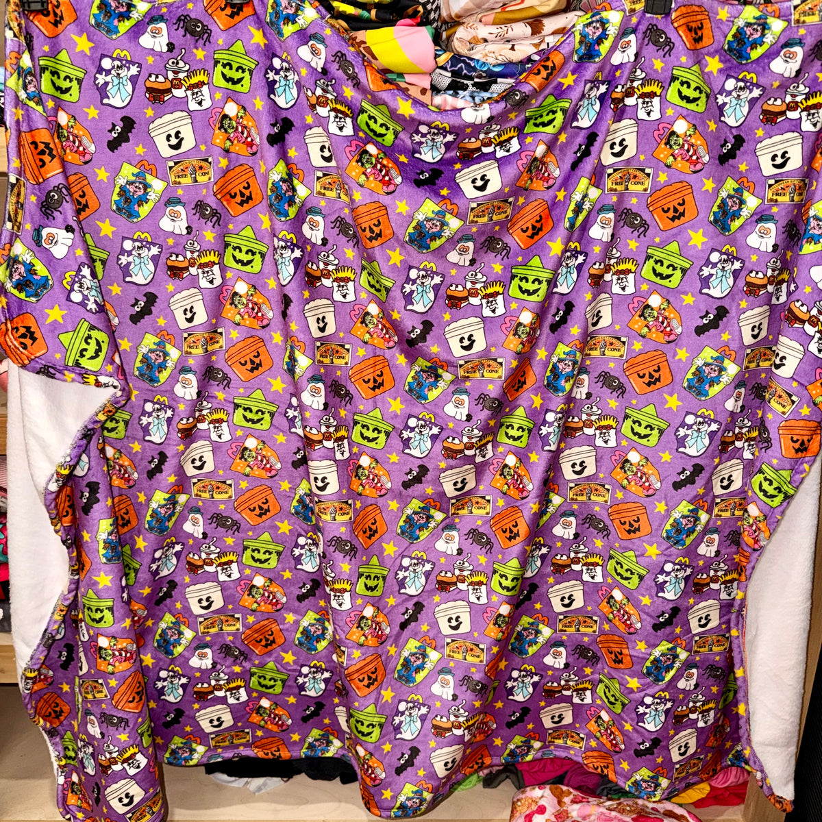 40"x65" minky blanket single layer soft on both sides RTS halloween buckets