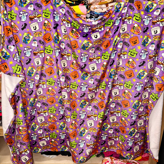 40"x65" minky blanket single layer soft on both sides RTS halloween buckets