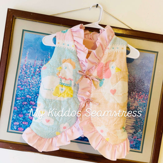 UPCYCLED goosey vest fits from size 6 to size 10 kids RTS