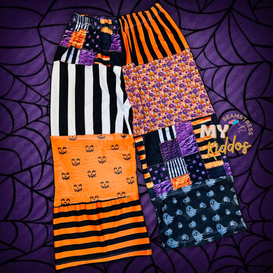 7/8 halloween patchwork flowy pants rts