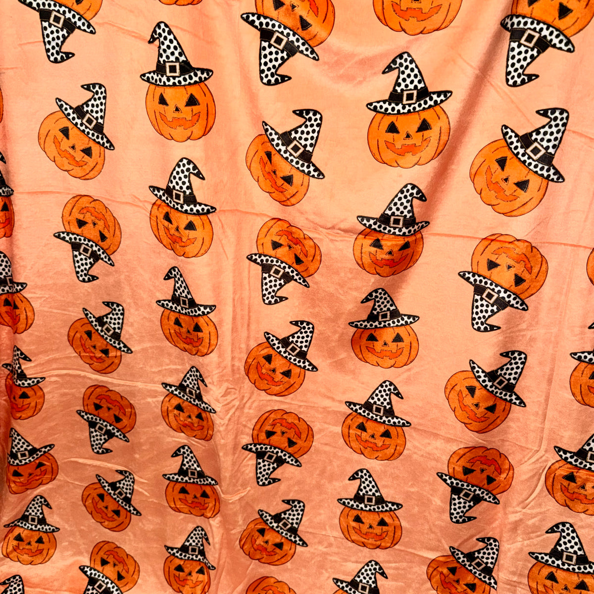80"x65" minky blanket single layer soft on both sides RTS  pumpkins