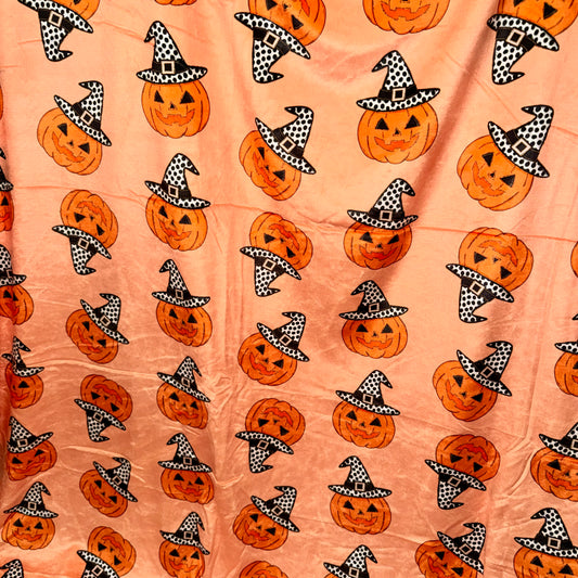80"x65" minky blanket single layer soft on both sides RTS  pumpkins
