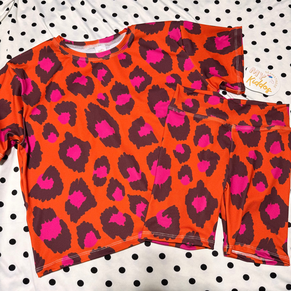 7/8 oversized tee and size 8 biker shorts SET rts