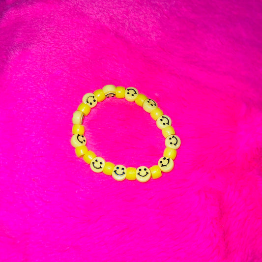 Yellow smileys bracelet RTS