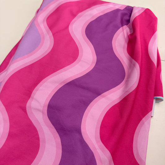 Amber- pink and blue wavy colorblocked flowy pants