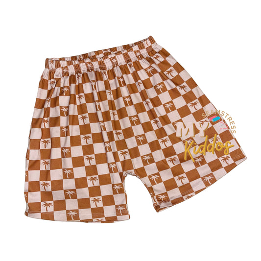 8/9 palm trees checkered pre-loved play shorts PLAY CONDITION
