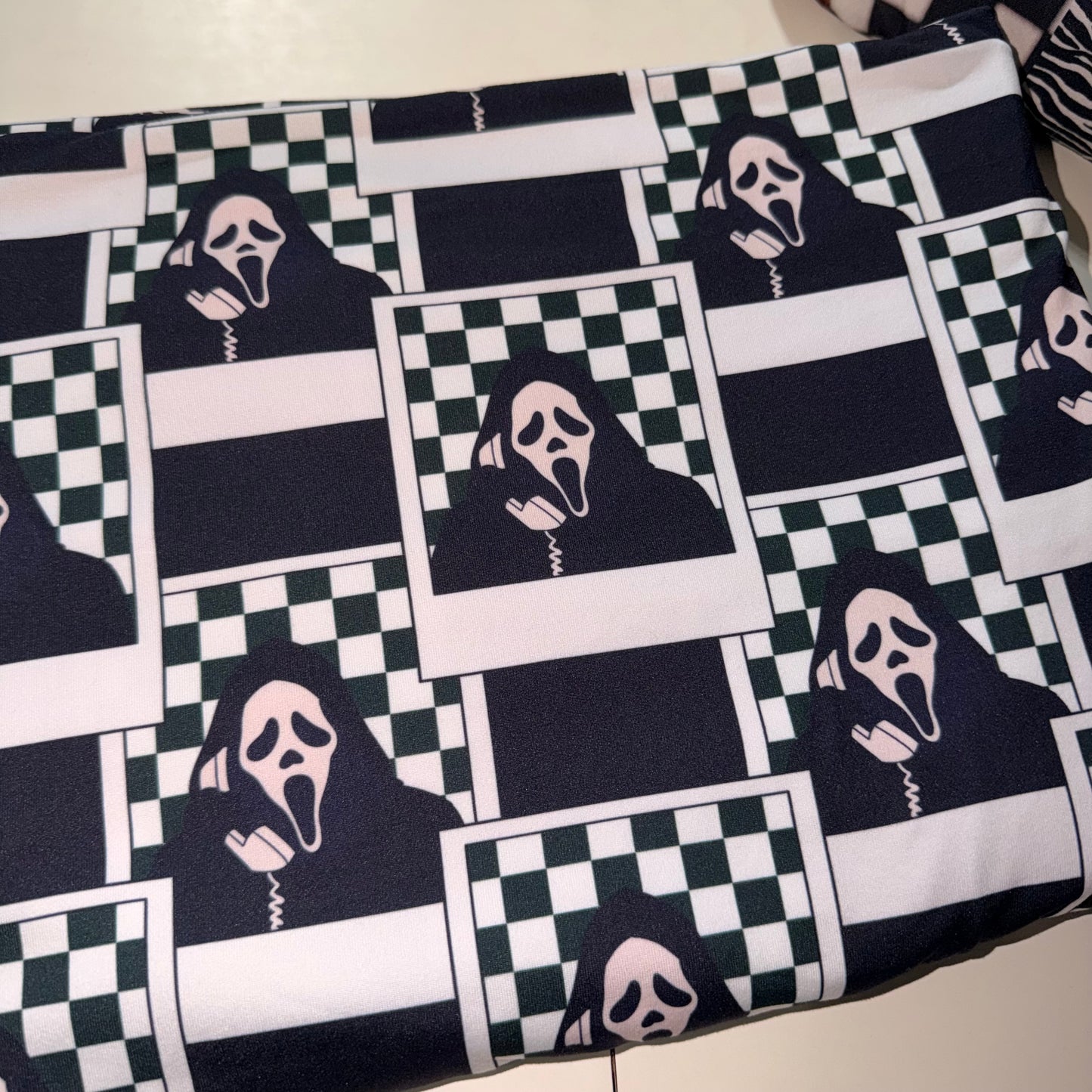 Amber- ghostface Polaroids fabric: 4T ss curved hem tee