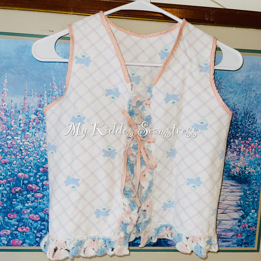 UPCYCLED vest fits from size 6 to size 10 kids RTS