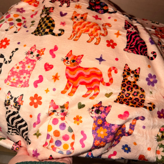 Amy- cats minky size 8 blanket hoodies