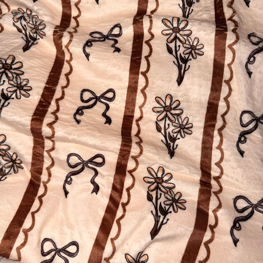 Rae- fall vintage floral minky: 18/24m blanket hoodie