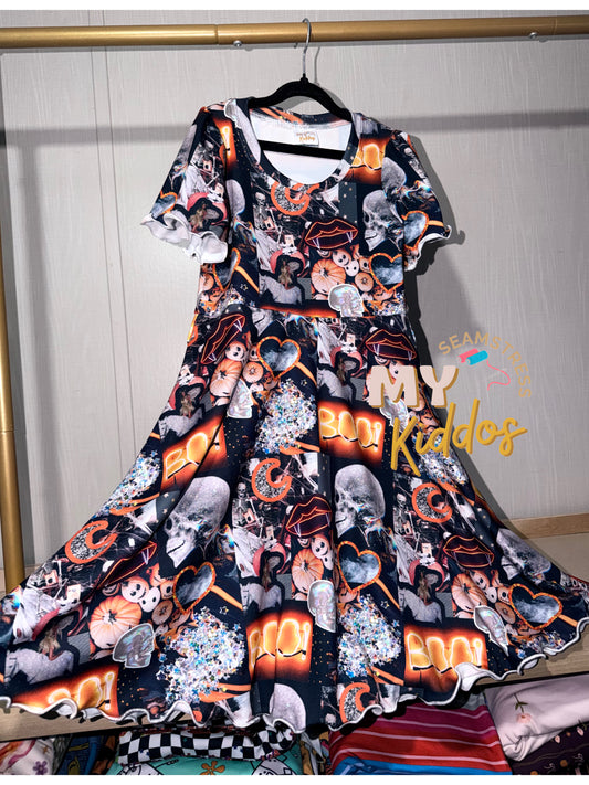 Size 6 galena dress with lettuce hem rts