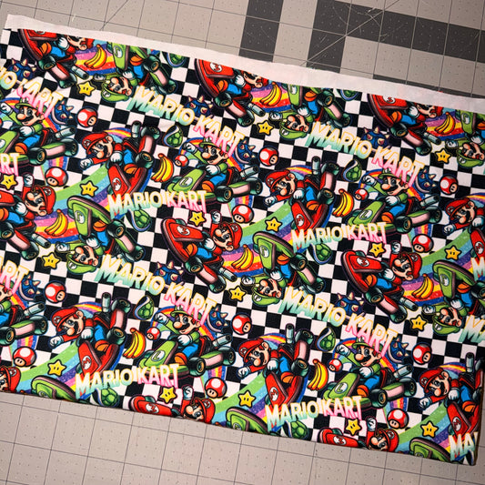 tori- Mario bros checkered fabric: 18/24m short sleeve simple tee 20-25 BD TAT