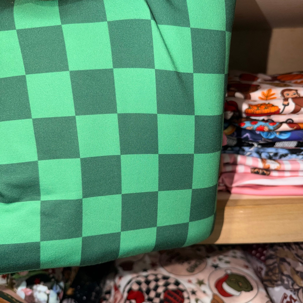 Ashley- green checkered regular headband