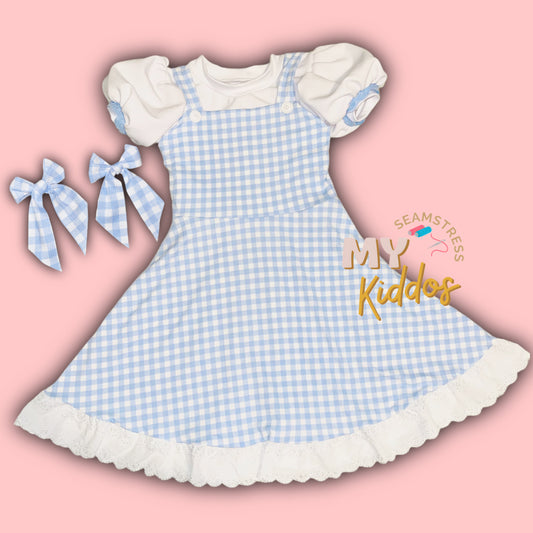 5T dorothy inspired outfit (free pigtail bows) RTS