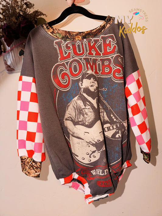 2T sweater romper with snaps RTS upcycled