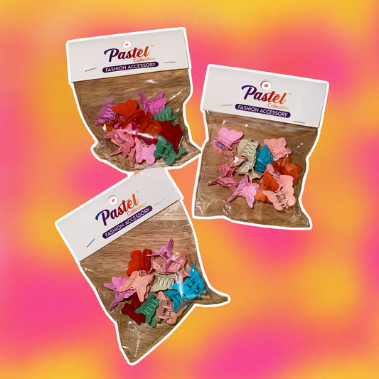 set of 12 butterfly clips RTS mix colors (1 bag)
