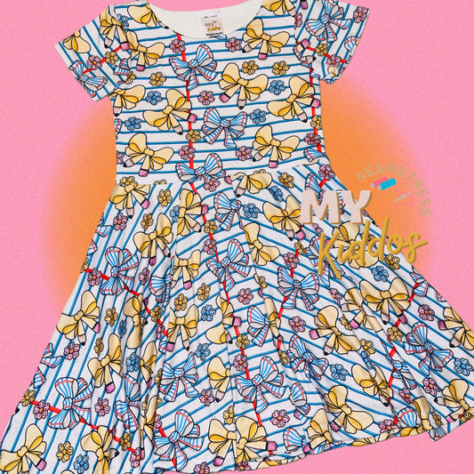 SCHOOL BOWS: TWIRL DRESS 20 BD TAT
